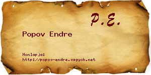 Popov Endre névjegykártya